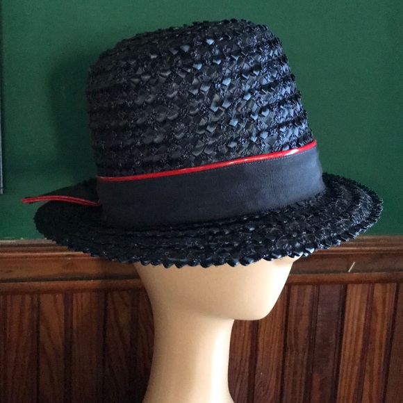 Chez Orignals Accessories - Vintage navy Boater hat.